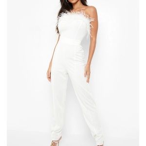 White feather jumpsuit